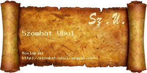 Szombat Ubul névjegykártya